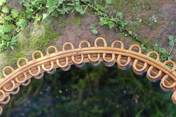Image 1 of Vintage Rattan Mirror By Franco Albini, Italy, 1960S