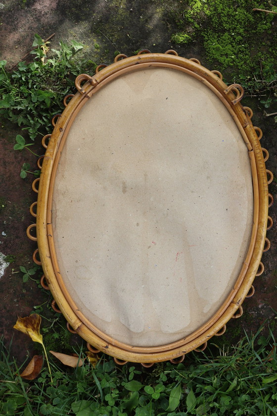 Image 1 of Vintage Rattan Mirror By Franco Albini, Italy, 1960S