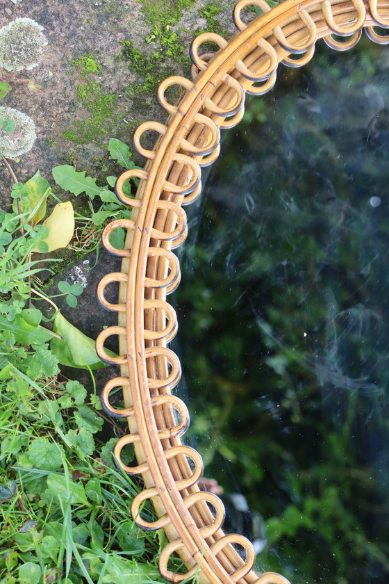 Image 1 of Vintage Rattan Mirror By Franco Albini, Italy, 1960S