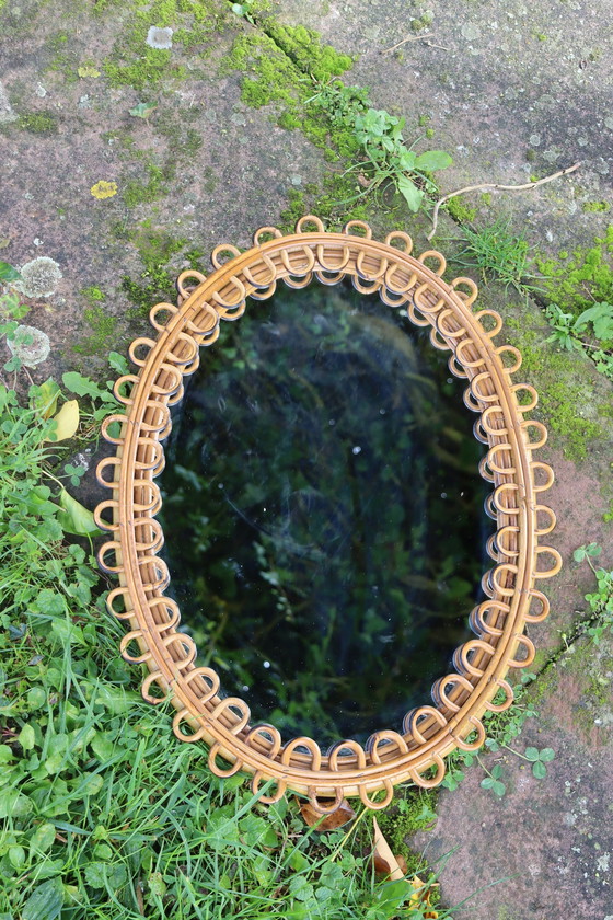 Image 1 of Vintage Rattan Mirror By Franco Albini, Italy, 1960S