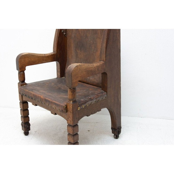 Image 1 of Mid-century late massive throne chair in historicist style