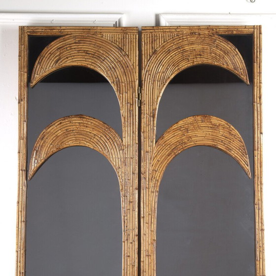 Image 1 of Biombo italiano plegable con espejo de mediados de siglo de Maurizio Mariani y Giusto Puri Purini para Vivai Del Sud