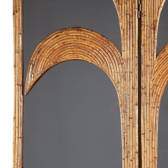 Image 1 of Biombo italiano plegable con espejo de mediados de siglo de Maurizio Mariani y Giusto Puri Purini para Vivai Del Sud