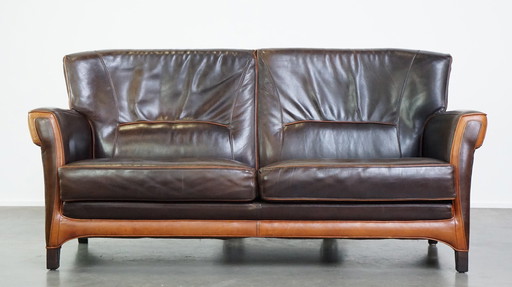 2 X Leather Art Nouveau Style Design Sofa From Mol And Geurts