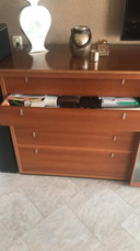 Poliform kersenhouten kast met lade