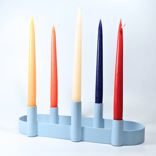 Nort Candle Holder By Fést - Light Blue - Bonus Candles