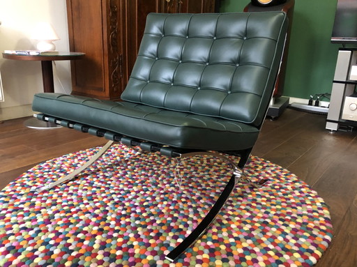 Knoll Barcelona Chair Relax in special leather Venezia Bauhaus green - New - Mies Van Der Rohe 1929