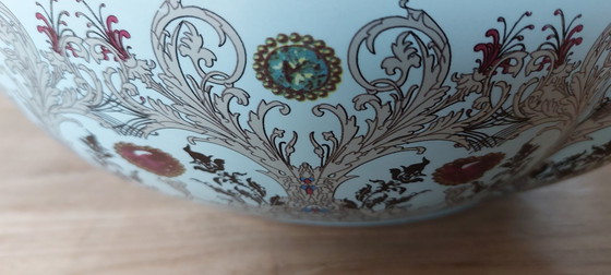 Image 1 of Ceramic Countertop Basin with Flower Pattern
