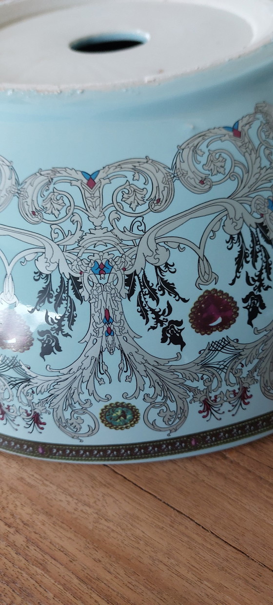 Image 1 of Ceramic Countertop Basin with Flower Pattern