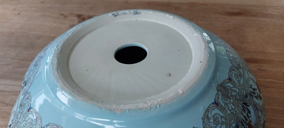 Image 1 of Ceramic Countertop Basin with Flower Pattern