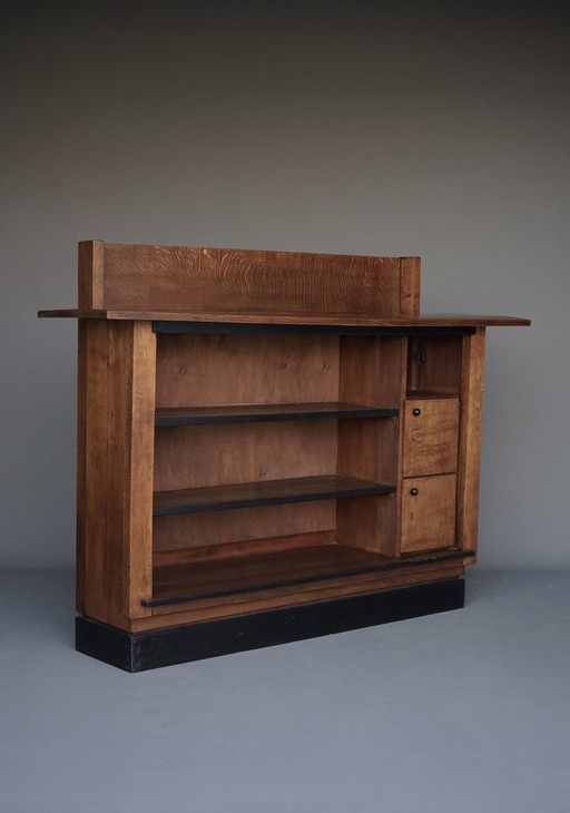 Dutch Modern Oak Shelving Cabinet By Pander & Zonen, 1930S