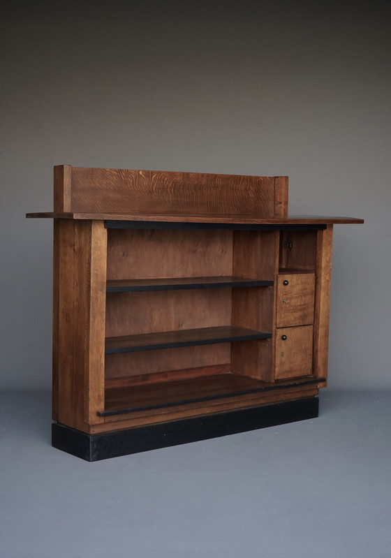 Image 1 of Dutch Modern Oak Shelving Cabinet By Pander & Zonen, 1930S