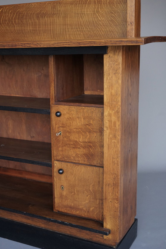 Image 1 of Dutch Modern Oak Shelving Cabinet By Pander & Zonen, 1930S