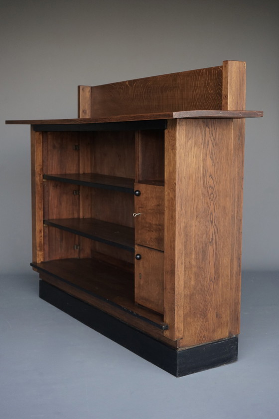 Image 1 of Dutch Modern Oak Shelving Cabinet By Pander & Zonen, 1930S