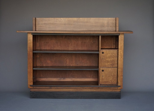 Dutch Modern Oak Shelving Cabinet By Pander & Zonen, 1930S