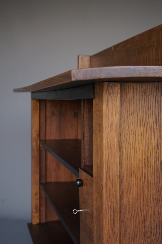 Image 1 of Dutch Modern Oak Shelving Cabinet By Pander & Zonen, 1930S