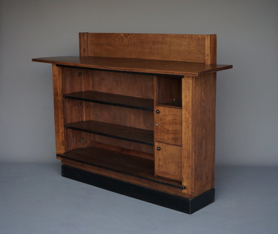 Image 1 of Dutch Modern Oak Shelving Cabinet By Pander & Zonen, 1930S