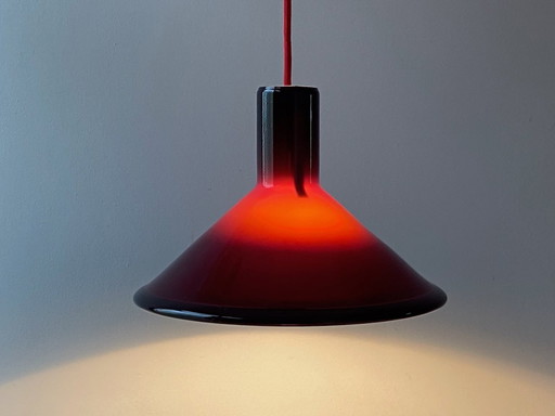 Vintage "P and T" opal glass pendant lamp by Michael Bang for Holmegaard, Denmark 1970
