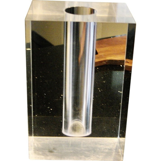 Image 1 of Vintage transparent altuglass vase for Guzzini, Italy 1970