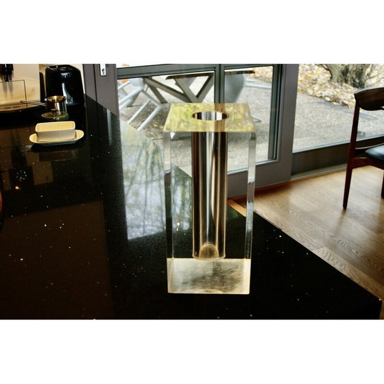Image 1 of Vintage transparent altuglass vase for Guzzini, Italy 1970