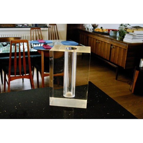 Image 1 of Vintage transparent altuglass vase for Guzzini, Italy 1970