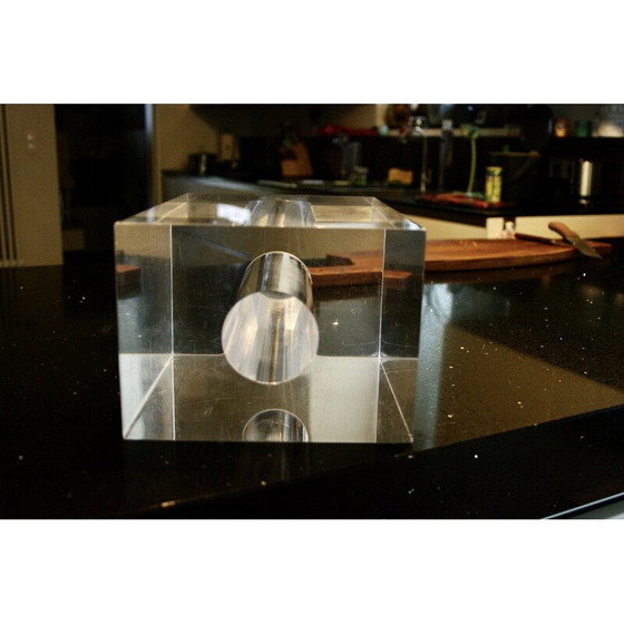 Image 1 of Vintage transparent altuglass vase for Guzzini, Italy 1970