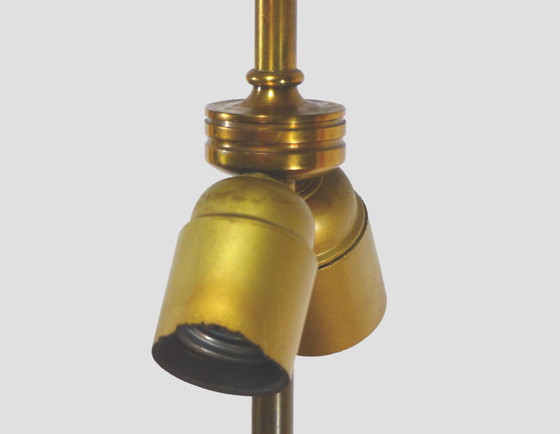 Image 1 of Pied De Lampe En Bronze Doré Aux Feuillages 1970