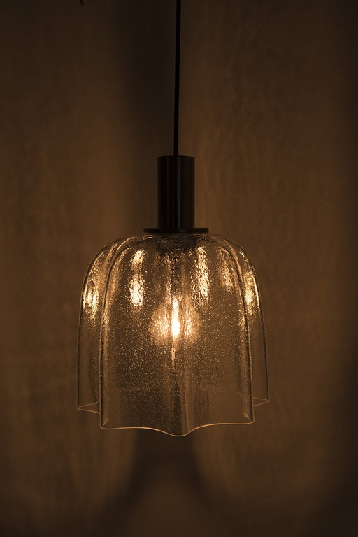 Lampada a sospensione vintage in vetro di grandi dimensioni