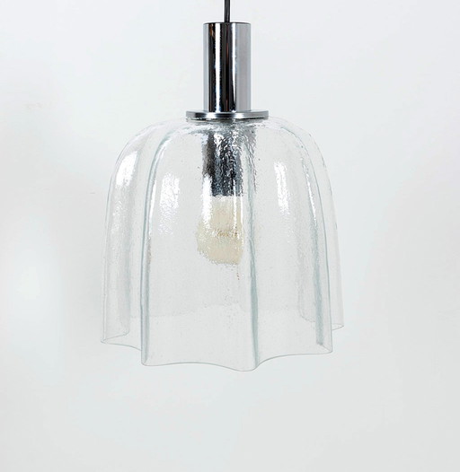 Lampada a sospensione vintage in vetro di grandi dimensioni