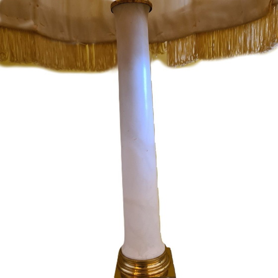 Image 1 of Lampada da tavolo classica francese con alabastro, anni '50