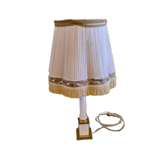 Classic French Table Lamp With Alabaster, 1950s