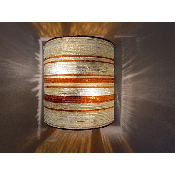 Image 1 of Vintage wall lamp in glass plates and brass by Albano Poli, Italy 1960
