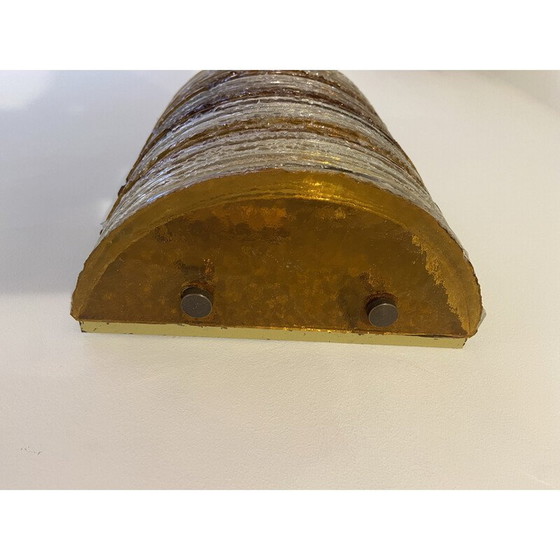 Image 1 of Vintage wall lamp in glass plates and brass by Albano Poli, Italy 1960