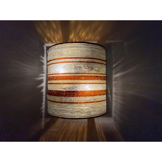 Image 1 of Vintage wall lamp in glass plates and brass by Albano Poli, Italy 1960