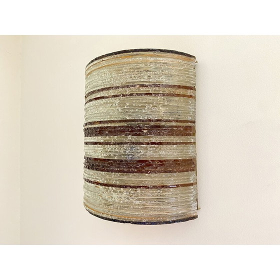 Image 1 of Vintage wall lamp in glass plates and brass by Albano Poli, Italy 1960