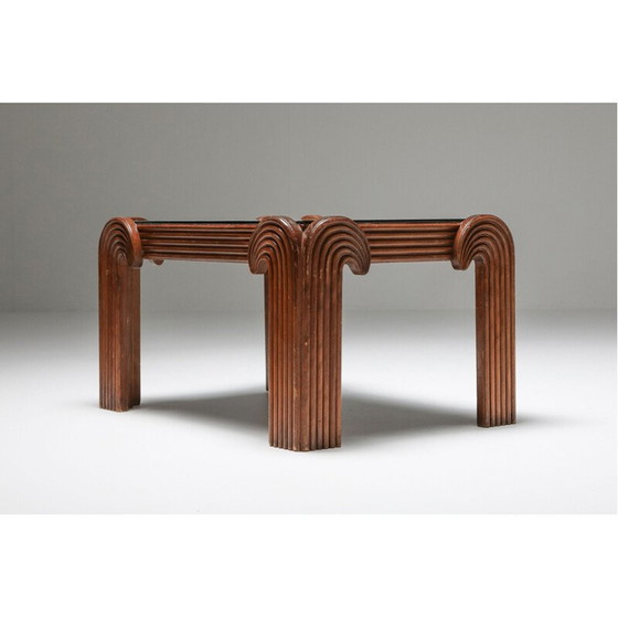 Image 1 of Tavolino vintage in legno intagliato a forma di palma, Italia, anni '60