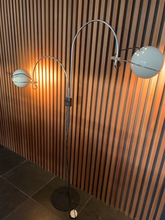 Image 1 of Lampada ad arco doppio Gepo vintage - Bianca