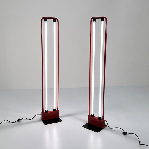 Big Red Neon Floor Lamp By Gian N. Gigante For Zerbetto, 1980S