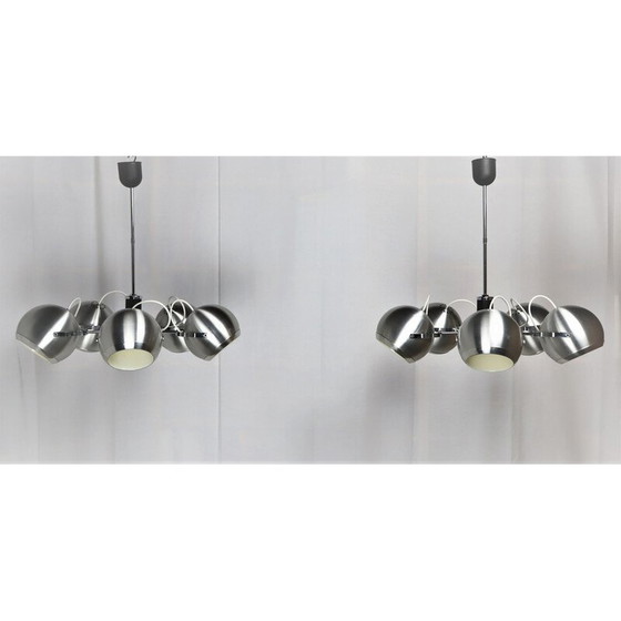 Image 1 of Pair of vintage metal Eyeball pendant lamps, 1960