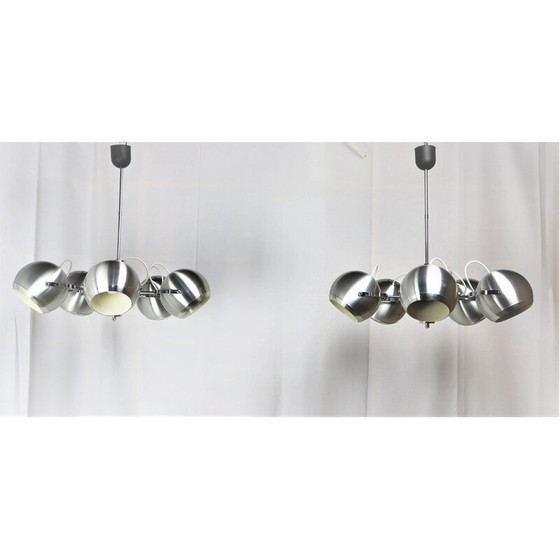 Image 1 of Pair of vintage metal Eyeball pendant lamps, 1960