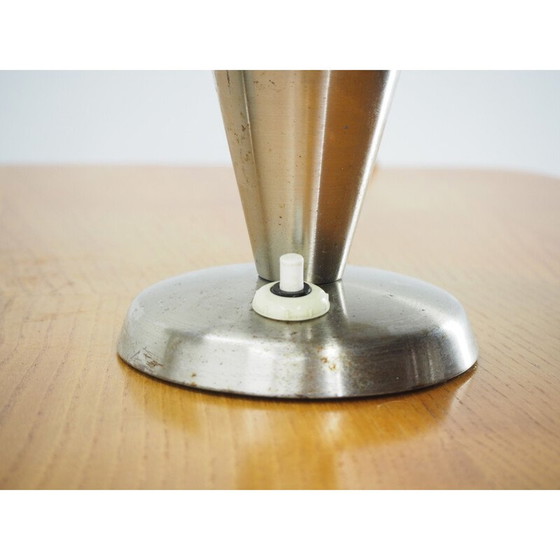 Image 1 of Pair of vintage art deco chrome bauhaus table lamps with flexible shade, Czechoslovakia 1930