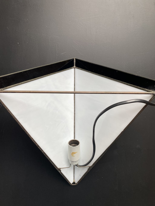 Postmodern Memphis style wall lamp of stained glass