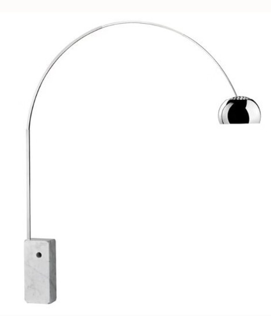 Image 1 of Original Arco Floor Lamp Carrara Marmere