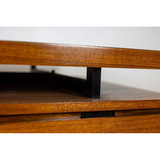 Image 1 of Vintage teak and lacquered metal desk by Pierre Guariche, France 1960