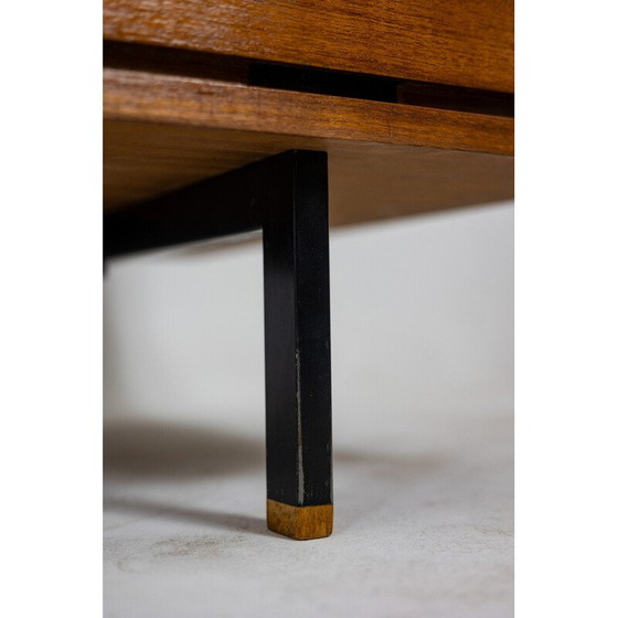 Image 1 of Vintage teak and lacquered metal desk by Pierre Guariche, France 1960