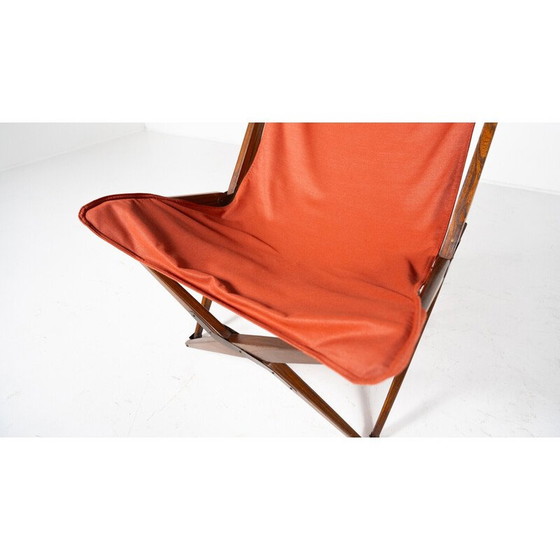 Image 1 of Pair of vintage red Tripolina folding chairs by Joseph B. Fenby