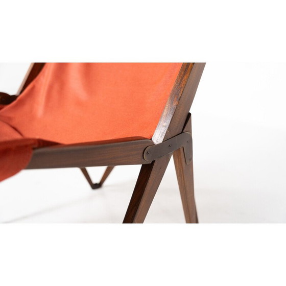 Image 1 of Pair of vintage red Tripolina folding chairs by Joseph B. Fenby