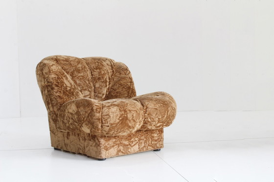 Image 1 of Vintage Italian Armchair 1970s Velvet