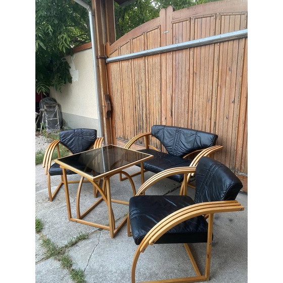 Image 1 of Mid-century leather living room set