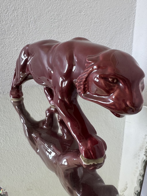 Art Deco Ceramic Panther